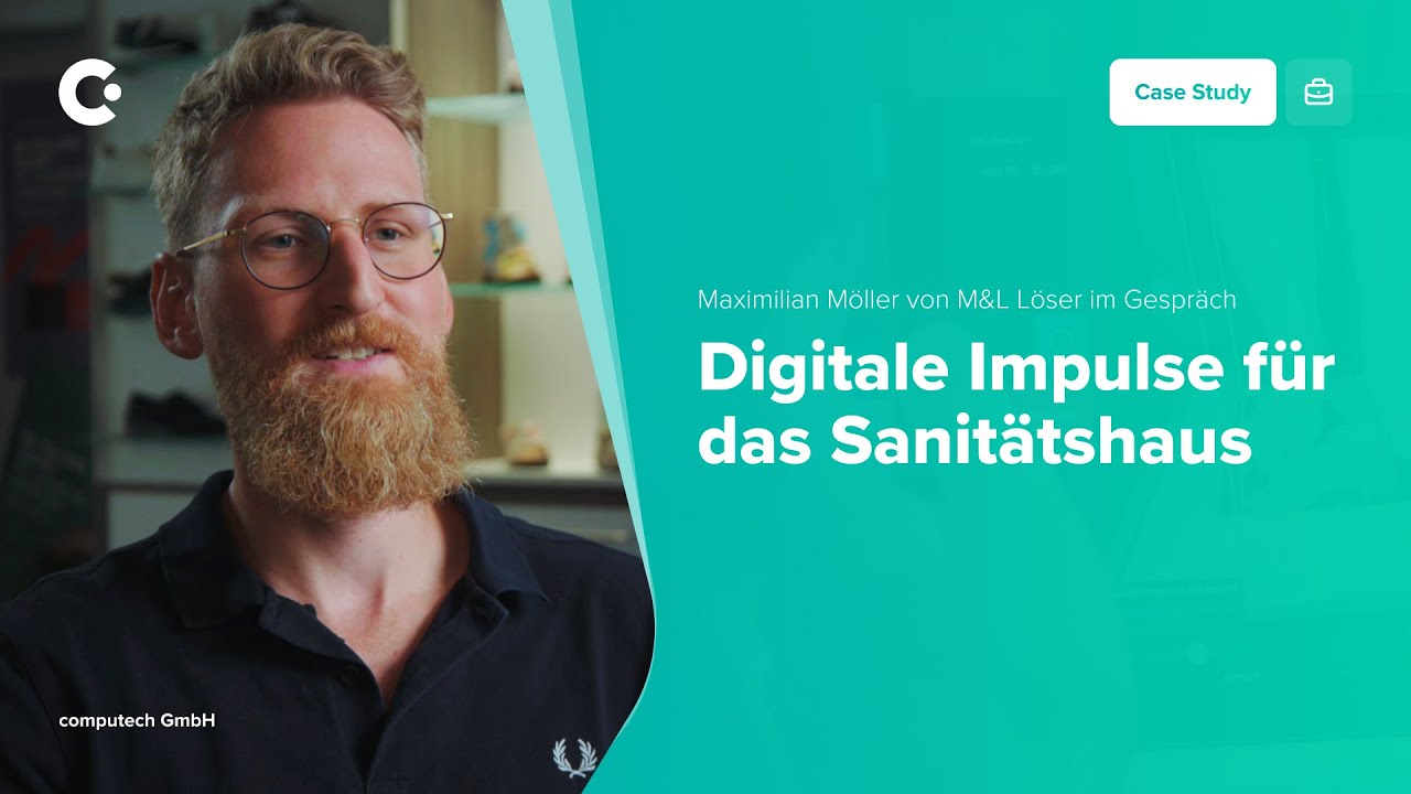 Plakat über Maximilian Möller von M&L Löser über digitale Impulse im Sanitätshaus